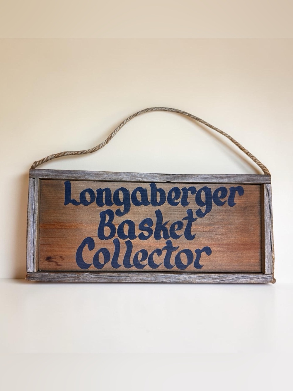 Longaberger Basket Collector Rustic Handmade Hanging Sign – EUC - Picture 1 of 5